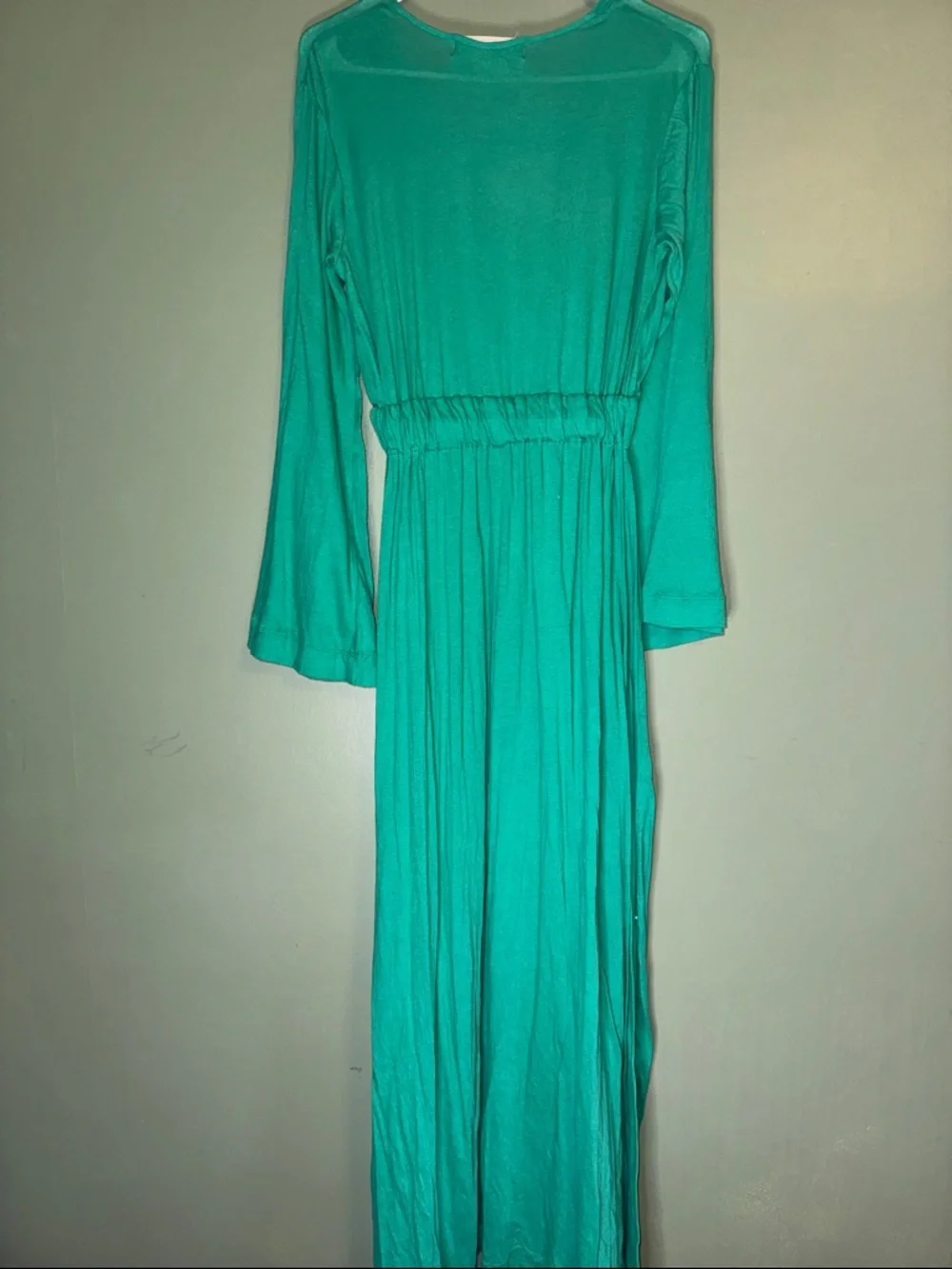 Free People FP Beach Seagram Maxi Dress Swim Coverup Deep V and relaxed sleeve